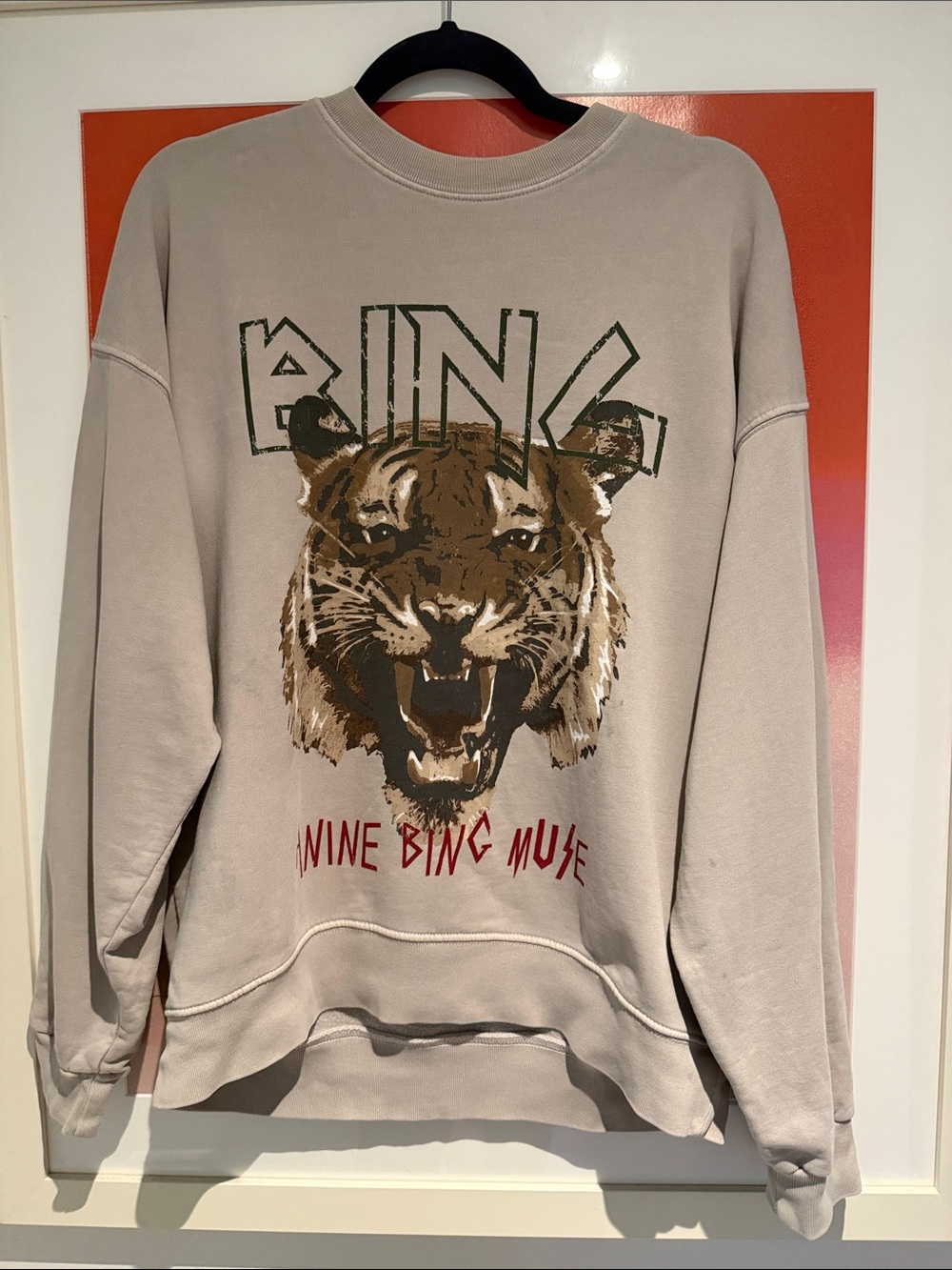 Anine BING Tiger Graphic Sweatshirt - Beige